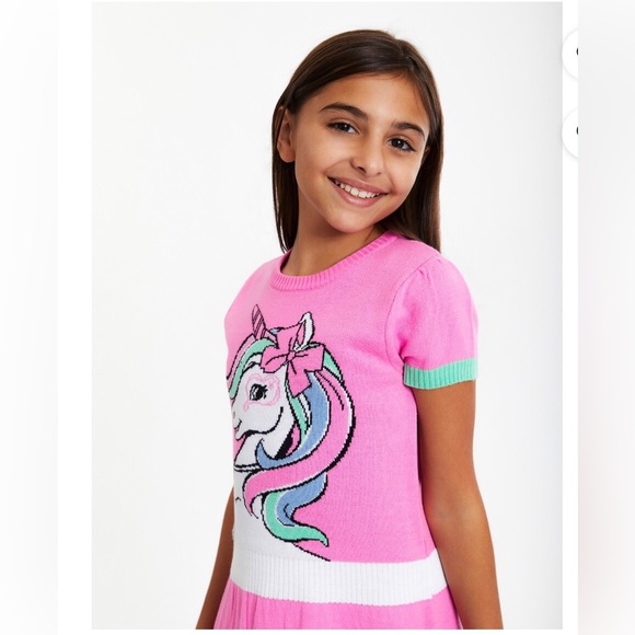Jojo Siwa pink Unicorn color block Sweater Dress for Girls size large (10-12) - Picture 3 of 9